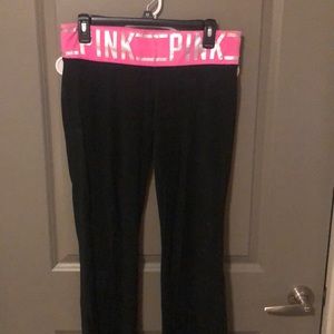 Full length pink yoga pants
